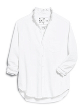 Load image into Gallery viewer, Frank &amp; Eileen | Eileen Ruffle Collar Button-Up Shirt | White Famous Denim