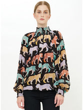 Load image into Gallery viewer, Oliphant High Neck Blouse | Raj Black