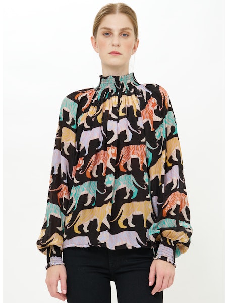 Oliphant High Neck Blouse | Raj Black