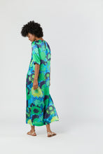 Load image into Gallery viewer, FINAL SALE Ann Mashburn Paige Maxi Dress | Blue &amp; Green Floral Printed Silk Charmeuse