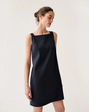 Load image into Gallery viewer, Ann Mashburn Madelyn Dress | Navy Stretch Cotolino
