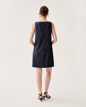 Load image into Gallery viewer, Ann Mashburn Madelyn Dress | Navy Stretch Cotolino