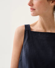 Load image into Gallery viewer, Ann Mashburn Madelyn Dress | Navy Stretch Cotolino