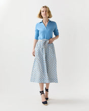 Load image into Gallery viewer, Ann Mashburn Mathilde Skirt French Blue/Tangerine Mixed Floral Printed Poplin