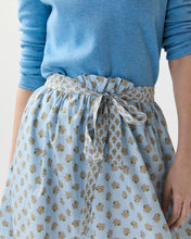 Load image into Gallery viewer, Ann Mashburn Mathilde Skirt French Blue/Tangerine Mixed Floral Printed Poplin