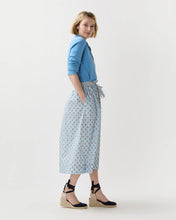 Load image into Gallery viewer, Ann Mashburn Mathilde Skirt French Blue/Tangerine Mixed Floral Printed Poplin