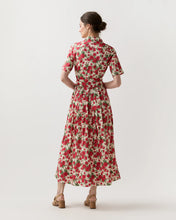 Load image into Gallery viewer, Ann Mashburn Short-Sleeved Classic Shirtwaist Maxi Dress | Red Carline Rose Liberty Fabric
