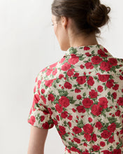 Load image into Gallery viewer, Ann Mashburn Short-Sleeved Classic Shirtwaist Maxi Dress | Red Carline Rose Liberty Fabric