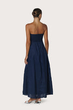 Load image into Gallery viewer, PREORDER Lusana Alora Strapless Linen Maxi Dress | Navy