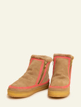 Load image into Gallery viewer, Laidback London Setsu Crochet Ankle Boot | Saffron Suede &amp; Neon Pink