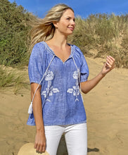 Load image into Gallery viewer, Rose &amp; Rose Sorrento Top | Blue Chambray Linen