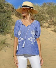 Load image into Gallery viewer, Rose &amp; Rose Sorrento Top | Blue Chambray Linen