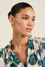 Load image into Gallery viewer, Trovata Clover Blouse | Green House Bloom Border