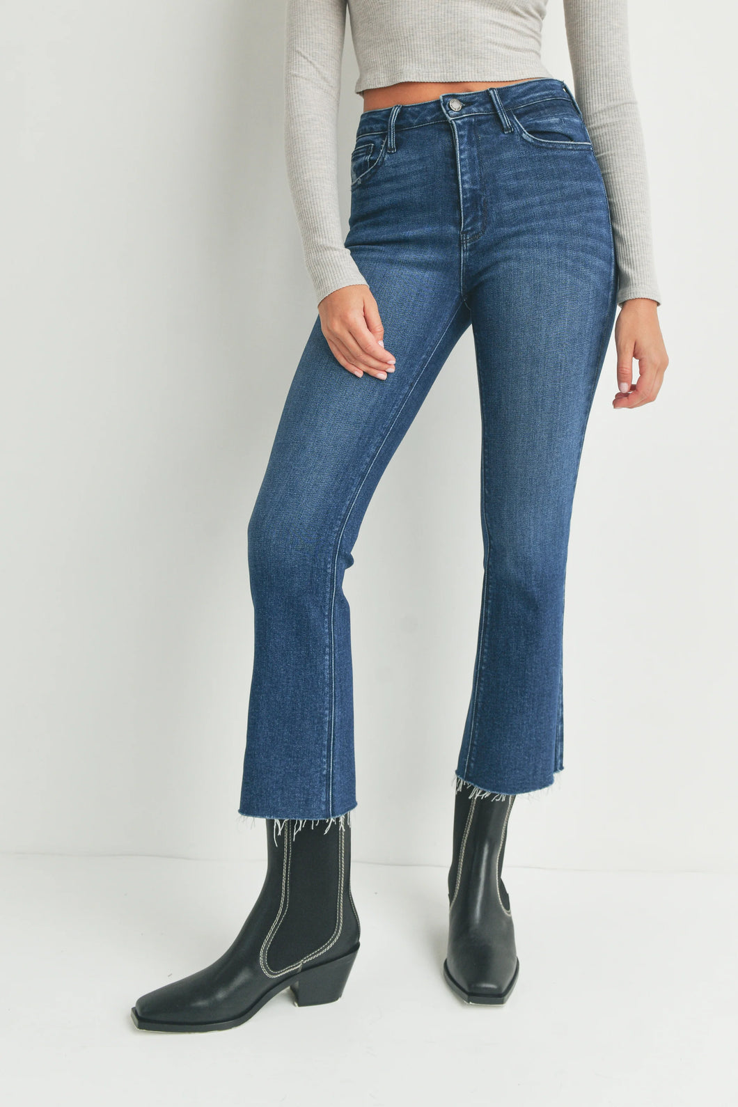 The Cropped Demi Flare | Dark Denim