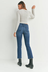 The Cropped Demi Flare | Dark Denim
