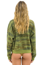 Load image into Gallery viewer, Aviator Nation HEART PRINT RELAXED CREW SWEATSHIRT | CAMO &amp; NEON PINK