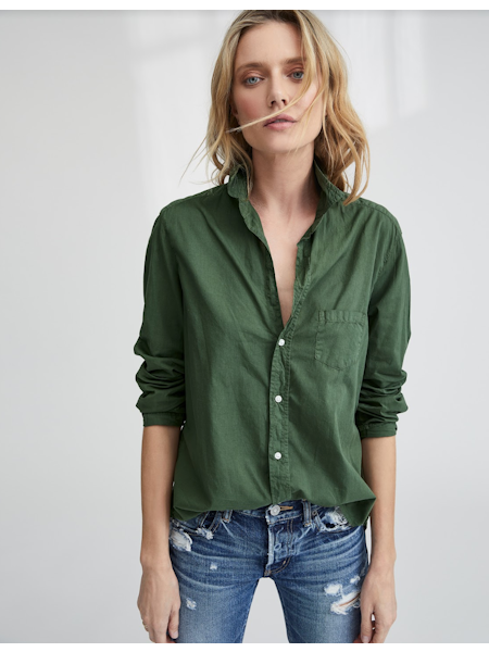 Frank & Eileen | Eileen Relaxed Button Up Army Green