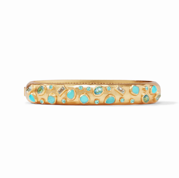 Julie Vos Antonia Mosaic Hinge Bangle | Bahamian Blue