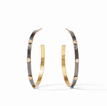 Load image into Gallery viewer, Julie Vos Crescent Stone Hoop Earrings | Multiple Sizes