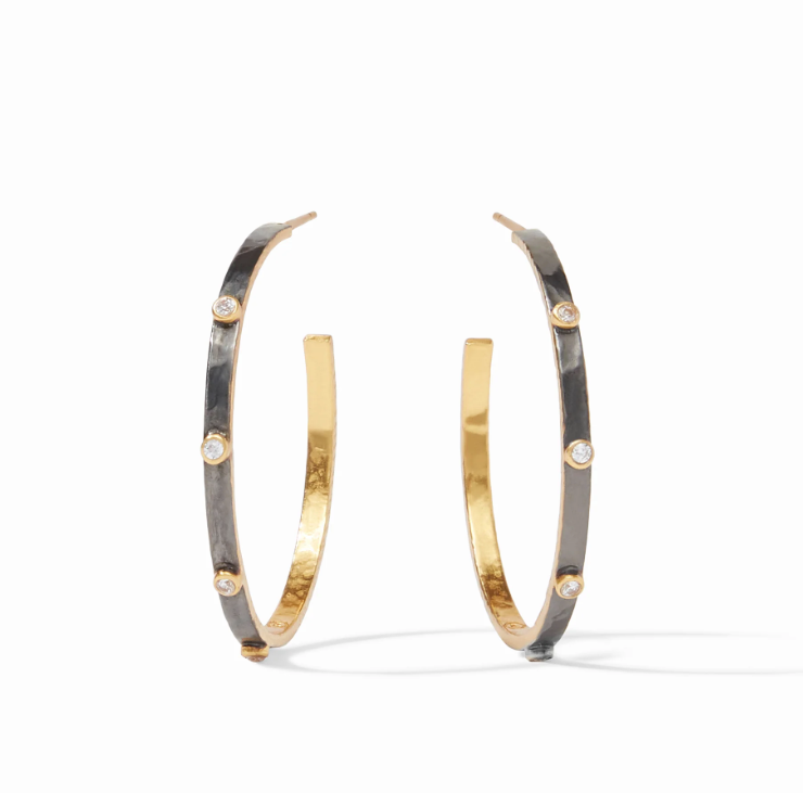 Julie Vos Crescent Stone Hoop Earrings | Multiple Sizes