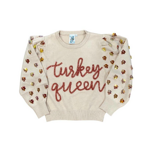 Queen Of Sparkles Turkey Queen Thanksgiving Sweater