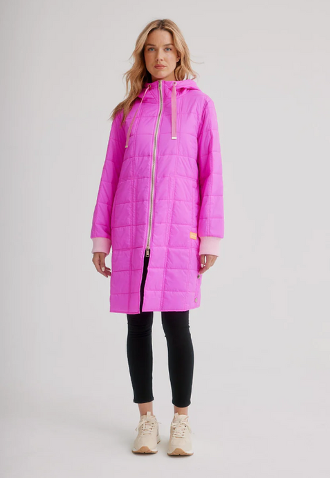 Nikki Jones Super Light Puffer Coat | Neon Pink