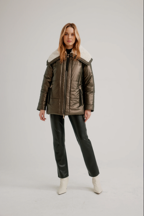 Nikki Jones Reversible Bronze Moto Jacket