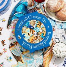 Load image into Gallery viewer, Piecework Puzzles Hannukkah Cookie Tin Jigsaw Puzzle