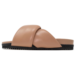 Roam Foldy Puffy Sandals Nude Tonal Vegan Leather