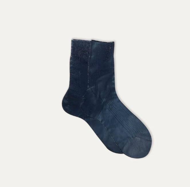 Maria De La Rosa One Ribbed Metallic Socks | Assortment