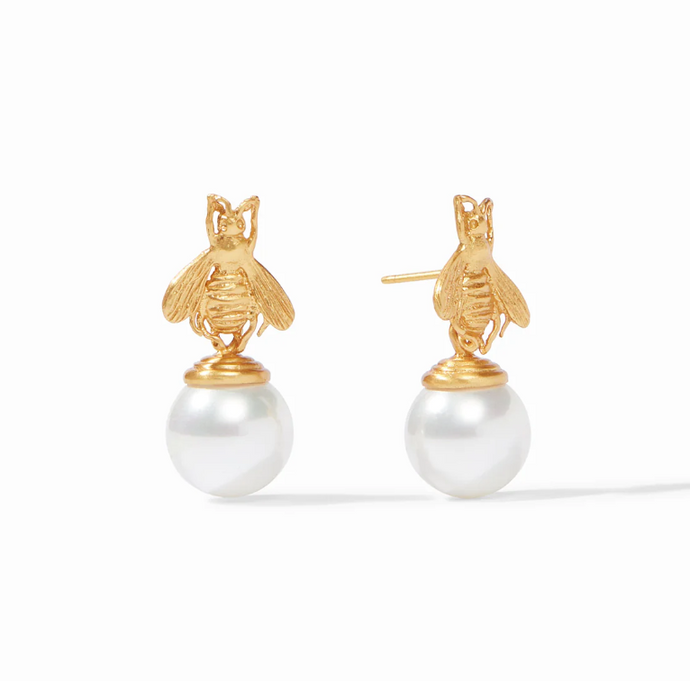 Julie Vos Bee Drop Earrings | Pearl