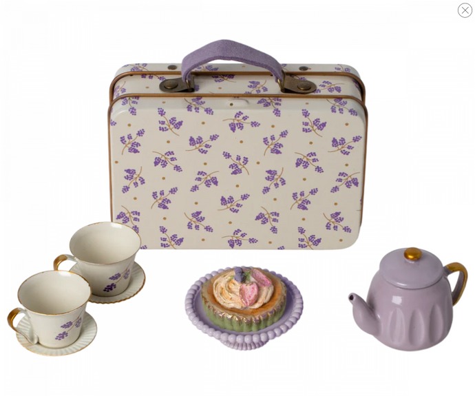 Maileg Afternoon Treat, Mouse | Blue & Purple Madelaine