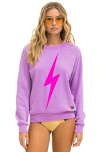 Load image into Gallery viewer, Aviator Nation Bolt Crew Sweatshirt | Neon Purple Pink