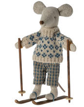 Load image into Gallery viewer, Maileg Winter Mouse With Ski Set | Blue