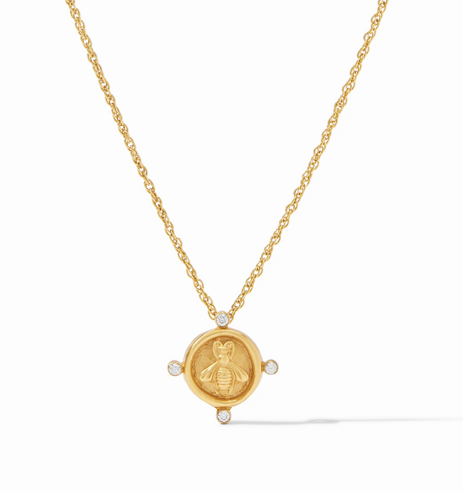 Julie Vos Bee Cameo Solitaire Necklace