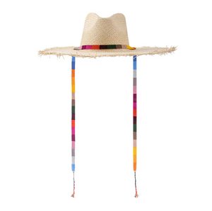 Sunshine Tienda Rosita Wide Brimmed Palm Fringe Hat