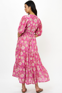 Oliphant Puff Sleeve Maxi | Magenta Presido