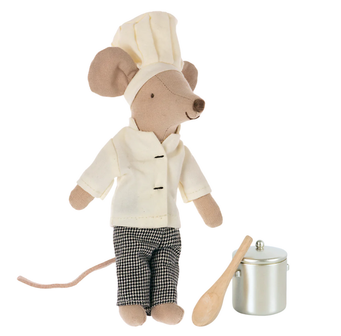 Maileg Chef Mouse With Soup Pot & Spoon