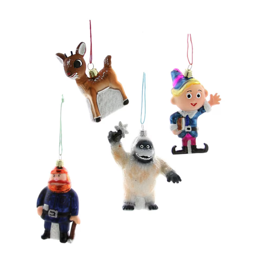Retro Rudolph Character Christmas Ornaments | Set Of 4