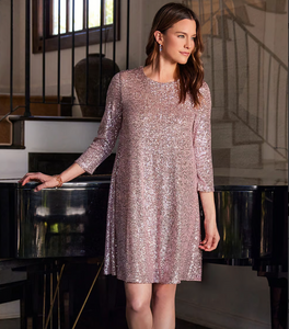 Karen Kane Women's Sequin Swing Dress, Pink, Small