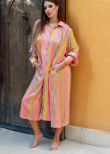 Load image into Gallery viewer, Golden Moroccan Sun Dress | Neon Pink &amp; Lurex