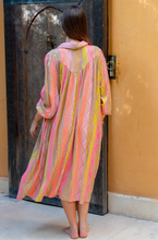 Load image into Gallery viewer, Golden Moroccan Sun Dress | Neon Pink &amp; Lurex