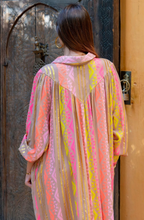 Load image into Gallery viewer, Golden Moroccan Sun Dress | Neon Pink &amp; Lurex