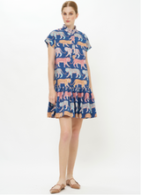 Load image into Gallery viewer, Oliphant Cap Sleeve Mini Dress | Raj Tiger Navy