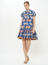 Load image into Gallery viewer, Oliphant Cap Sleeve Mini Dress | Raj Tiger Navy