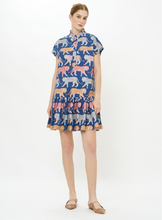Load image into Gallery viewer, Oliphant Cap Sleeve Mini Dress | Raj Tiger Navy