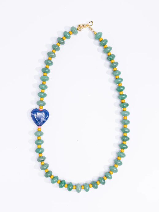 Gather Goods Navy Jade Heart Necklace