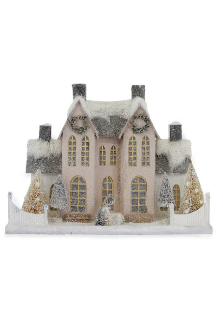 Elegant Ivory Manor Christmas Village House