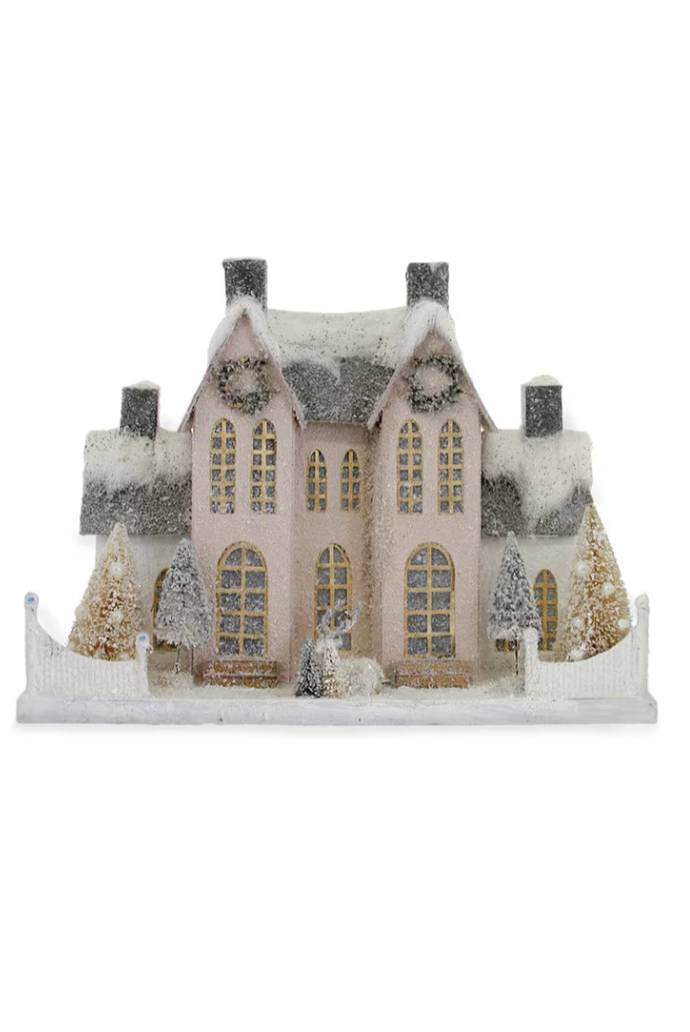 Elegant Ivory Manor Christmas Village House