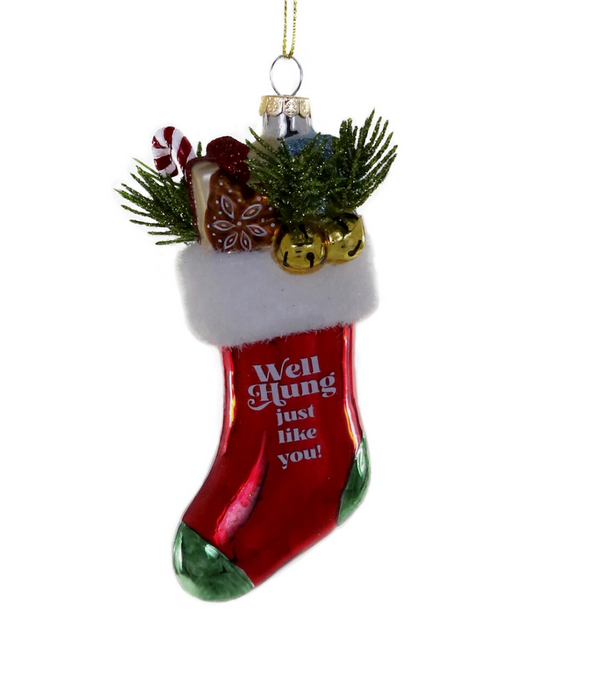 Well Hung Just Like You Christmas Ornament